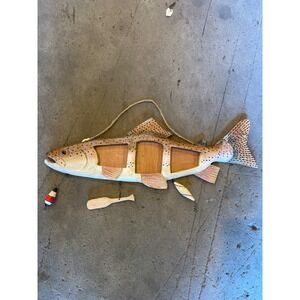 Wooden Trout Fish Wall Picture Hanging Decor Cabin Lake House Fishing Theme‎